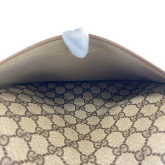 GUCCI Sherry Line Beige Brown GG Supreme Tote Bag - Picture 7 of 9